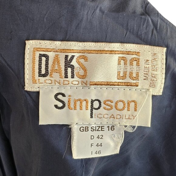 Daks Navy Blue Lemon Print Long Length Skirt Sz 12 - Picture 5 of 7